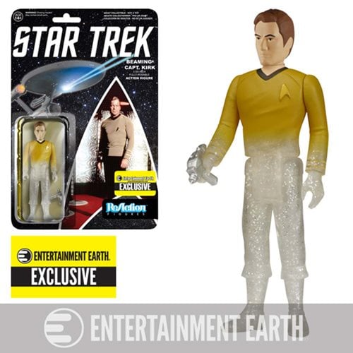 Star Trek: The Original Series Beaming Captain Kirk ReAction 3 3/4-Inch Retro Action Figure - EE Exclusive